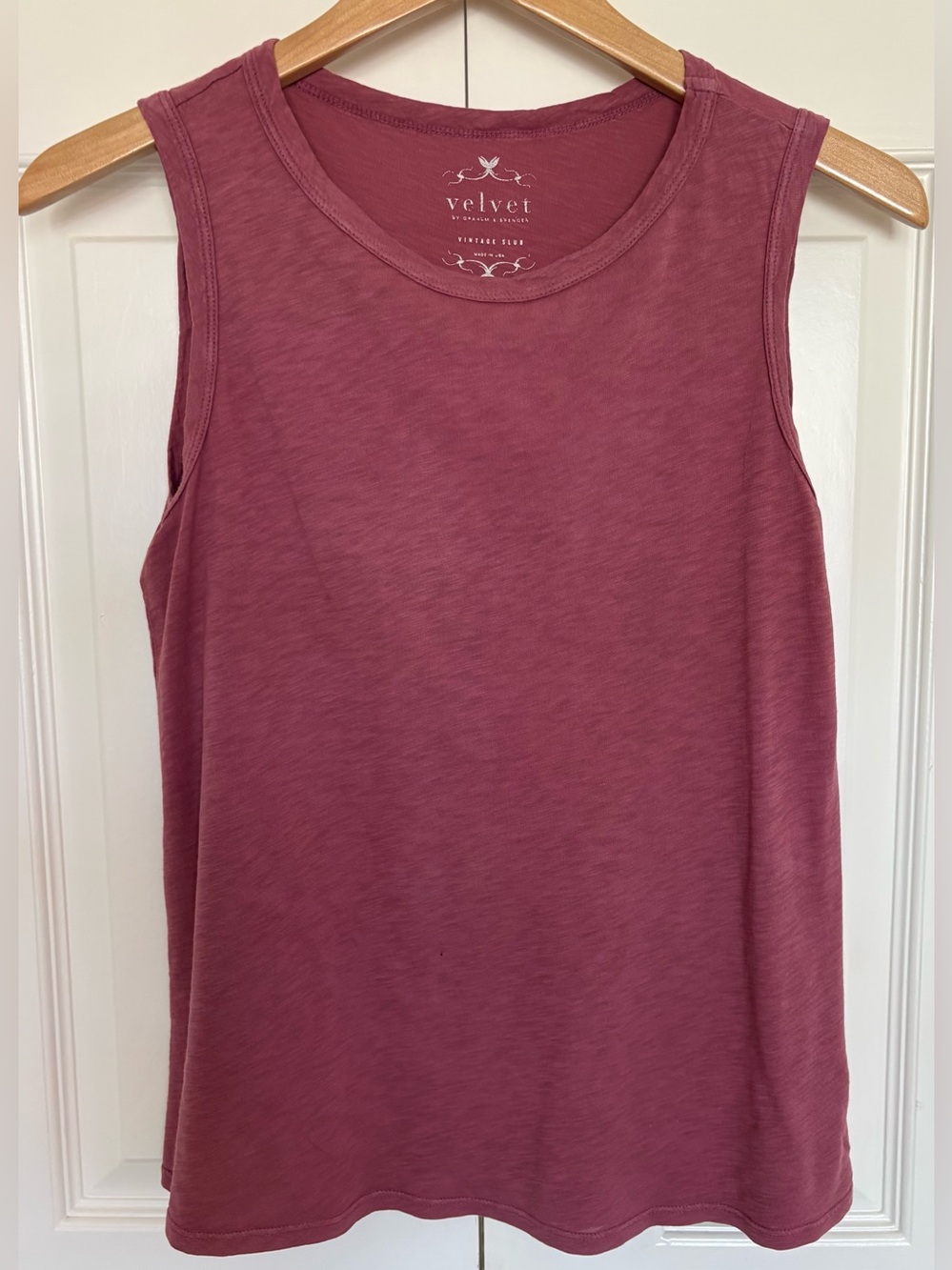 Velvet by Graham & Spencer Women's Vintage Slub Mauve Sleeveless Tank Size Small